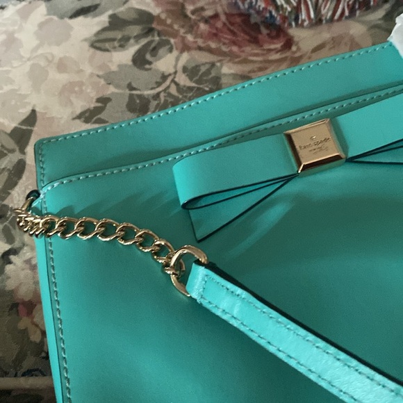 KATE SPADE TIFFANY BLUE CROSSBODY WITH BOW LIKE NEW NO CALLOUTS - Picture 3 of 11